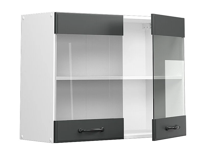 Armario de cocina con vidrio antracita casa de campo 80x31x60 r-line
