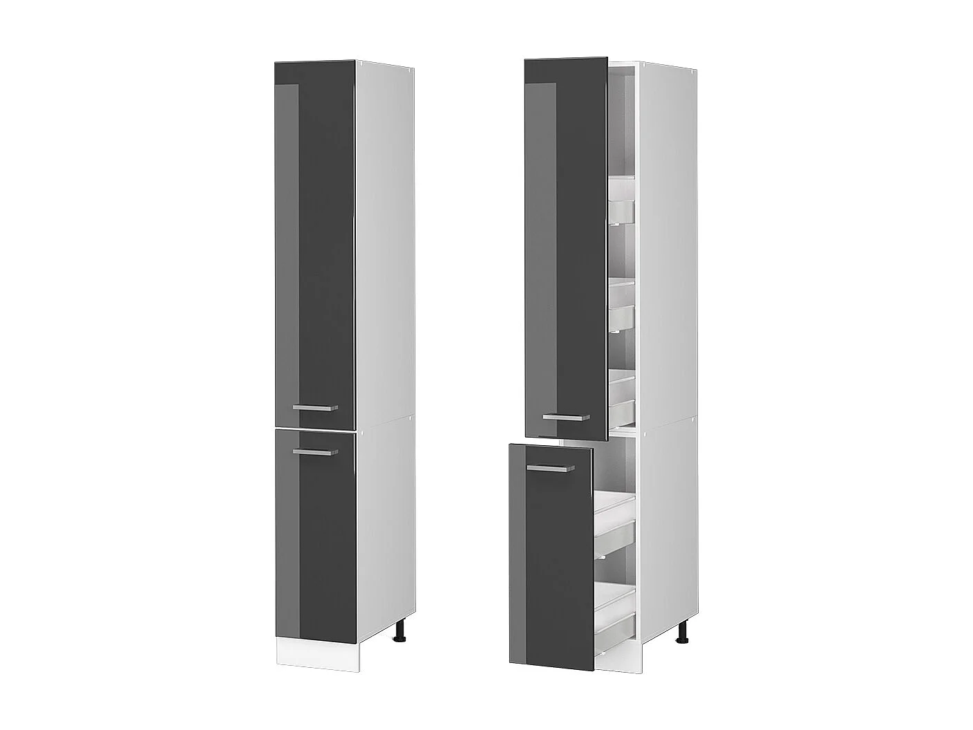 Meuble haute de cuisine anthracite haute brillance 30x57.2x206.8 r-line