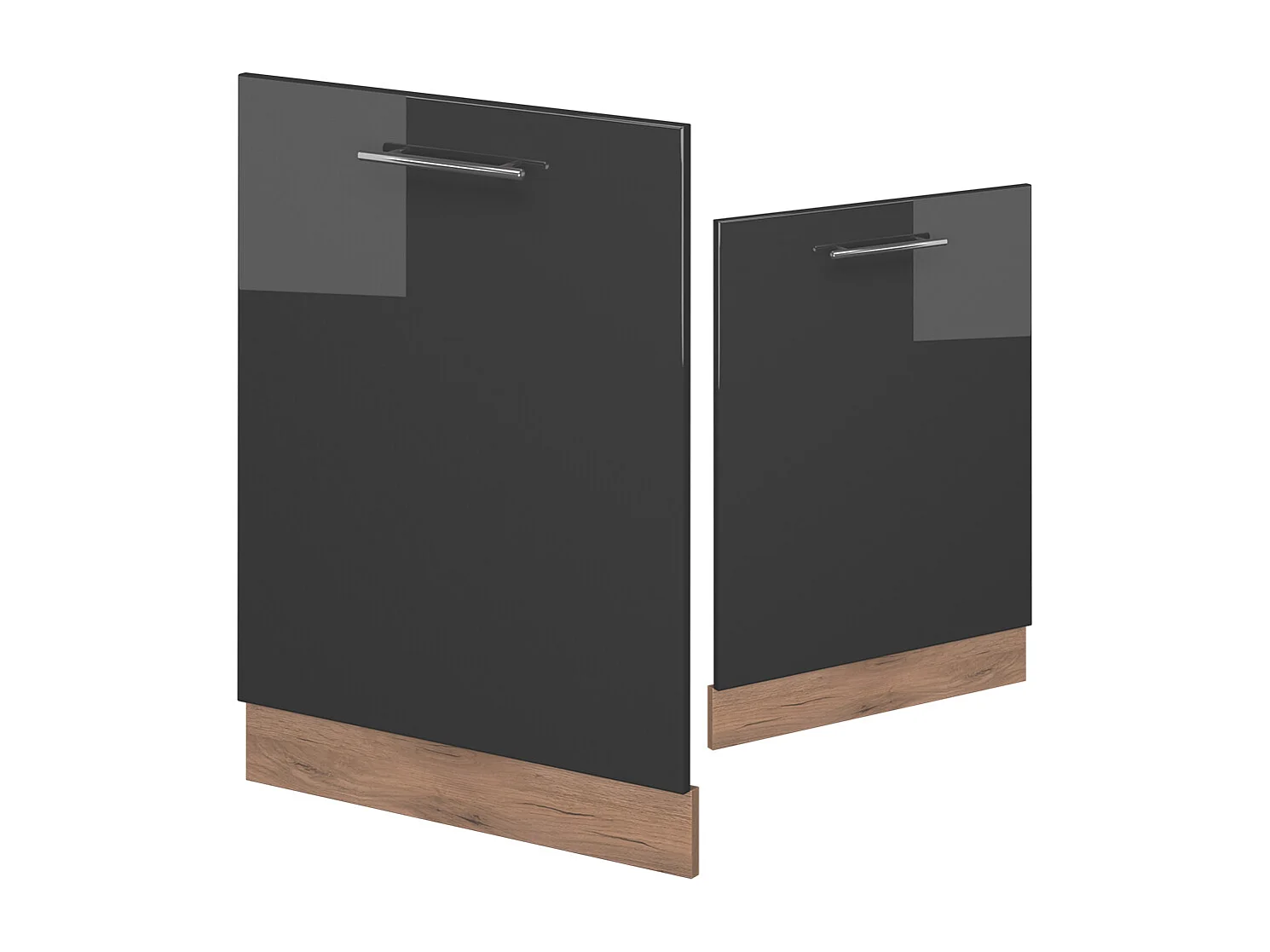 Façade de lave-vaisselle anthracite haute brillance 60x1.6x81.8 fame-line