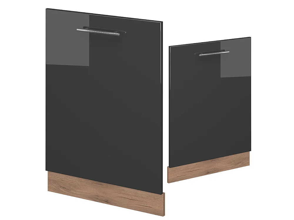 Façade de lave-vaisselle anthracite haute brillance 60x1.6x81.8 fame-line