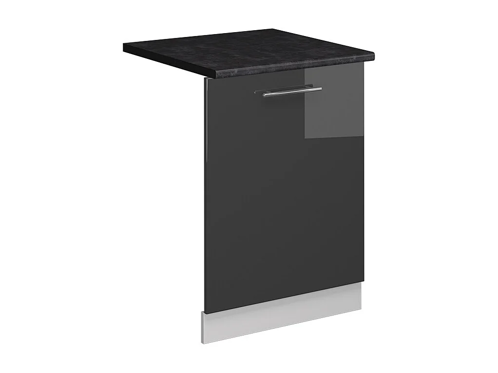 Façade de lave-vaisselle anthracite haute brillance 60x1.6x81.8 fame-line