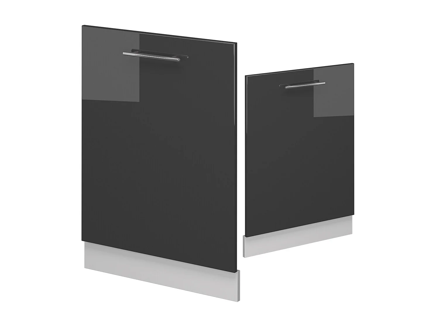 Façade de lave-vaisselle anthracite haute brillance 60x1.6x81.8 fame-line