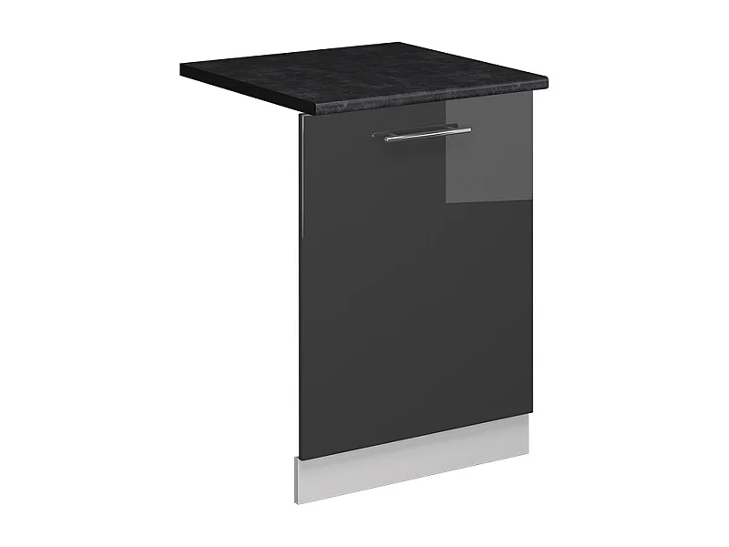 Façade de lave-vaisselle anthracite haute brillance 60x1.6x81.8 fame-line