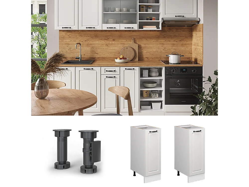 Meuble de cuisine blanc campagne 30x46x81.6 r-line