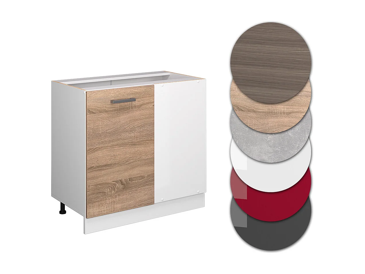 Armario de esquina sonoma 86x46x81.6 r-line