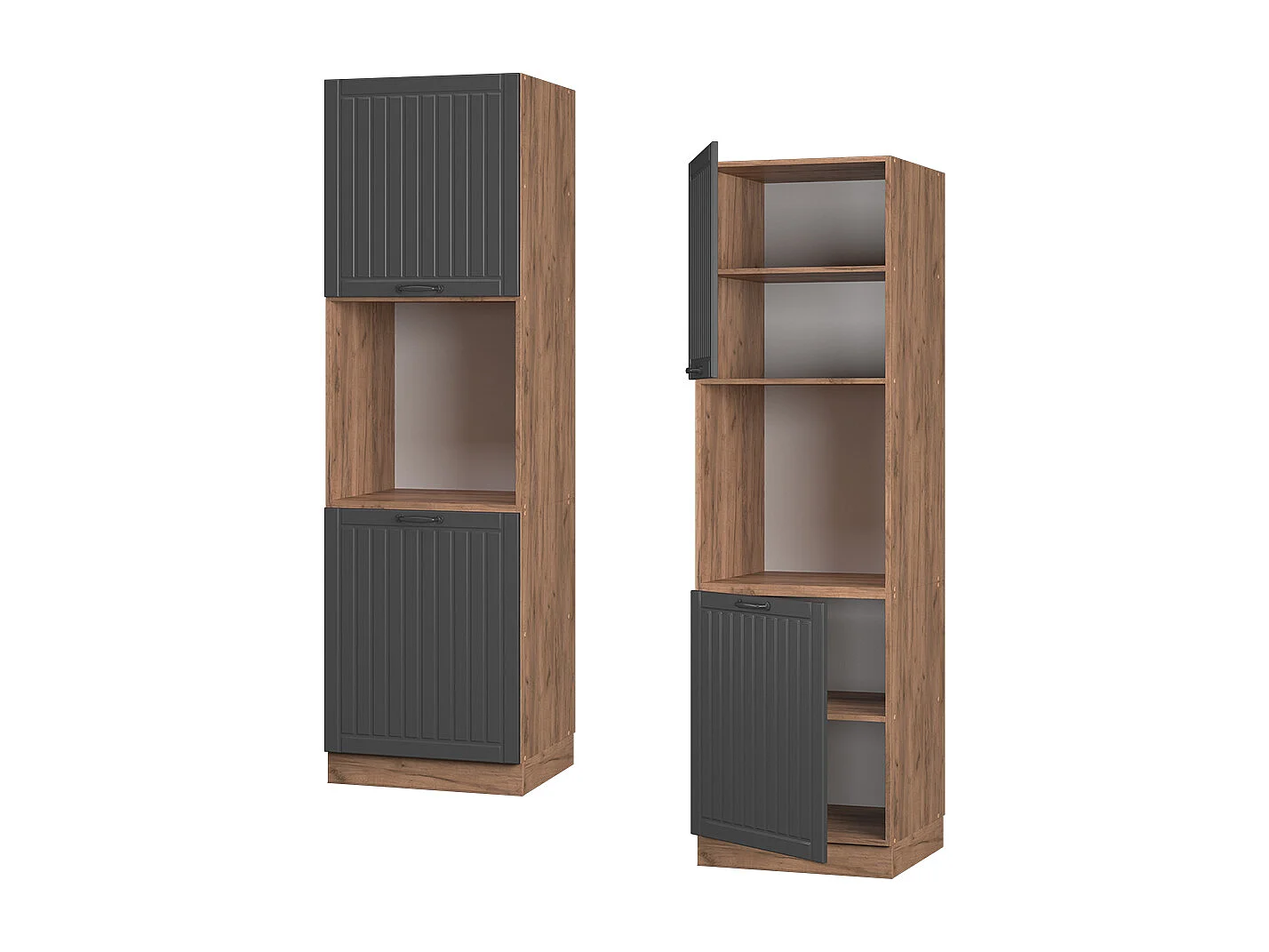 Meuble pour four gris foncé 60x58x206.8 fame-line