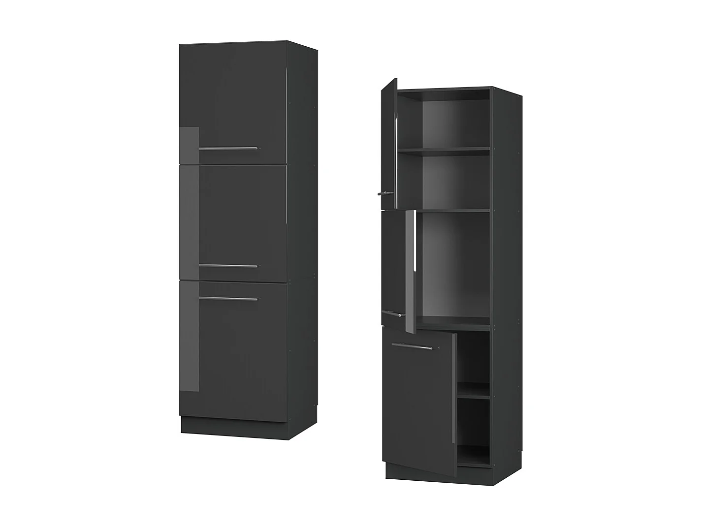 Meuble pour four anthracite haute brillance 60x58x206.8 fame-line