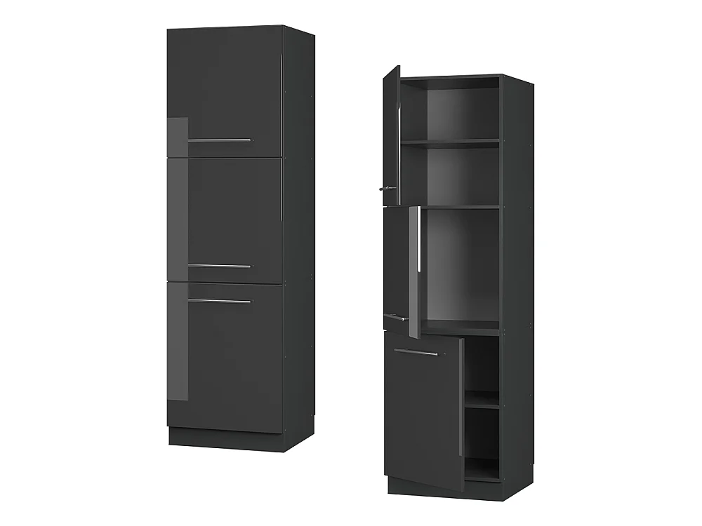 Spiskonverteringsskåp antracit högblank 60x58x206.8 fame-line