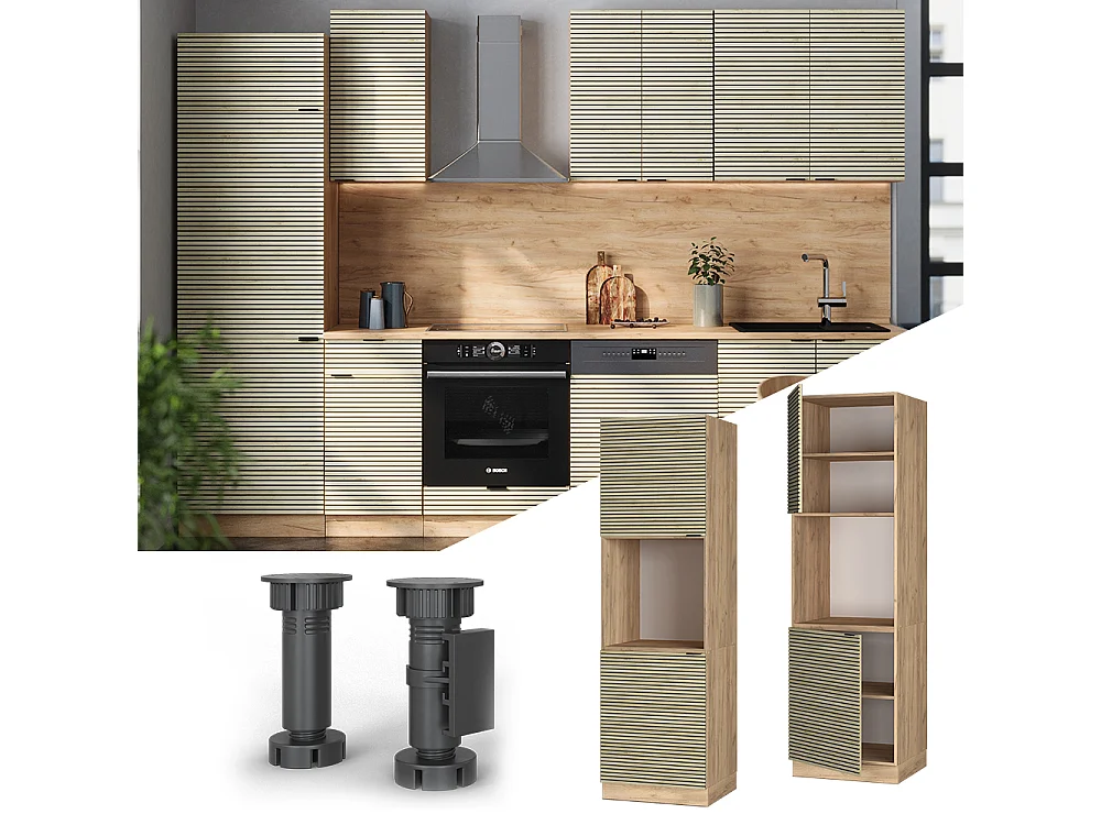 Meuble pour four panneau en chêne 60x58.1x206.8 fame-line