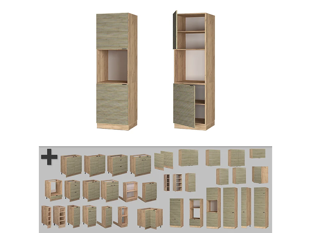 Meuble pour four panneau en chêne 60x58.1x206.8 fame-line