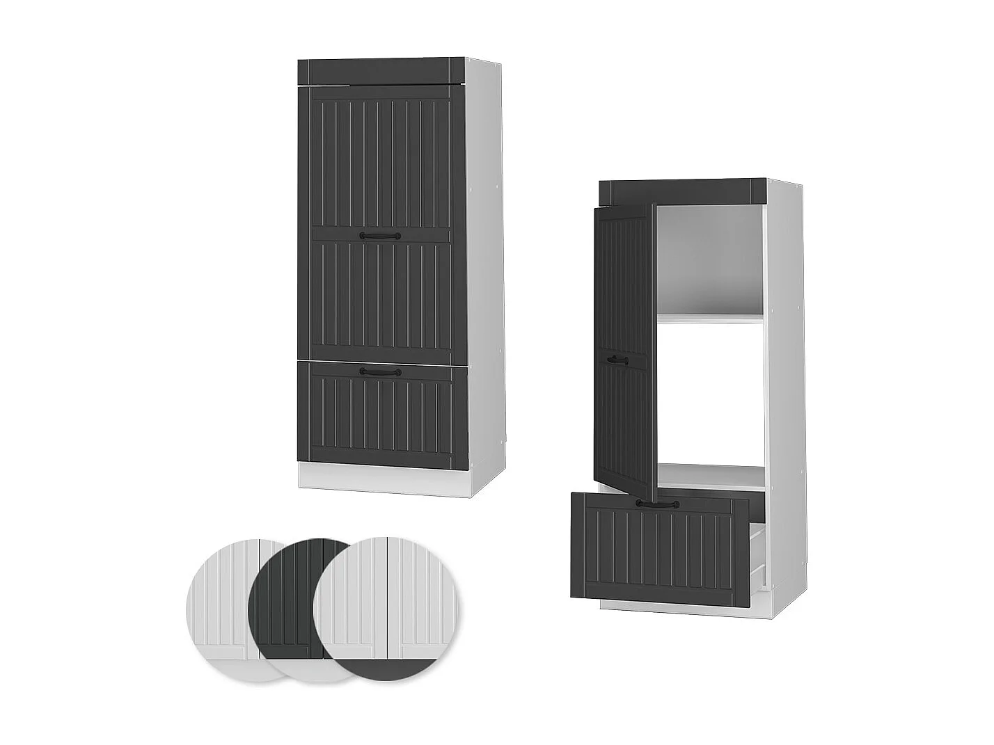 Magnetronkast antraciet landhuis 60x58.1x153.6 fame-line