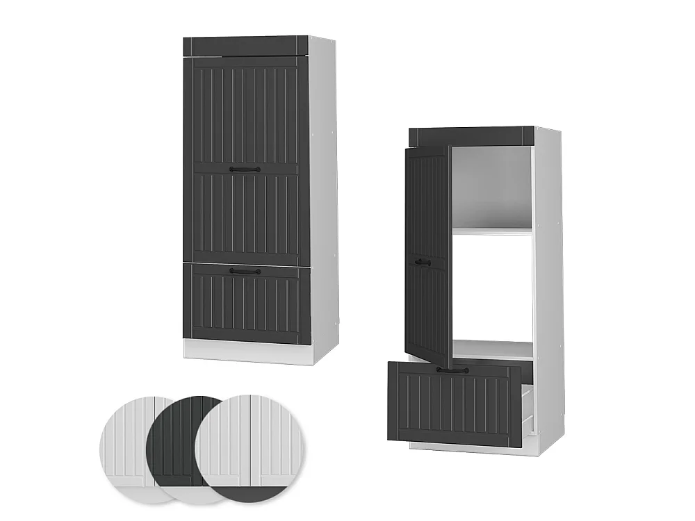 Tall cabinet dark grey/white 60x58.1x153.6 fame-line