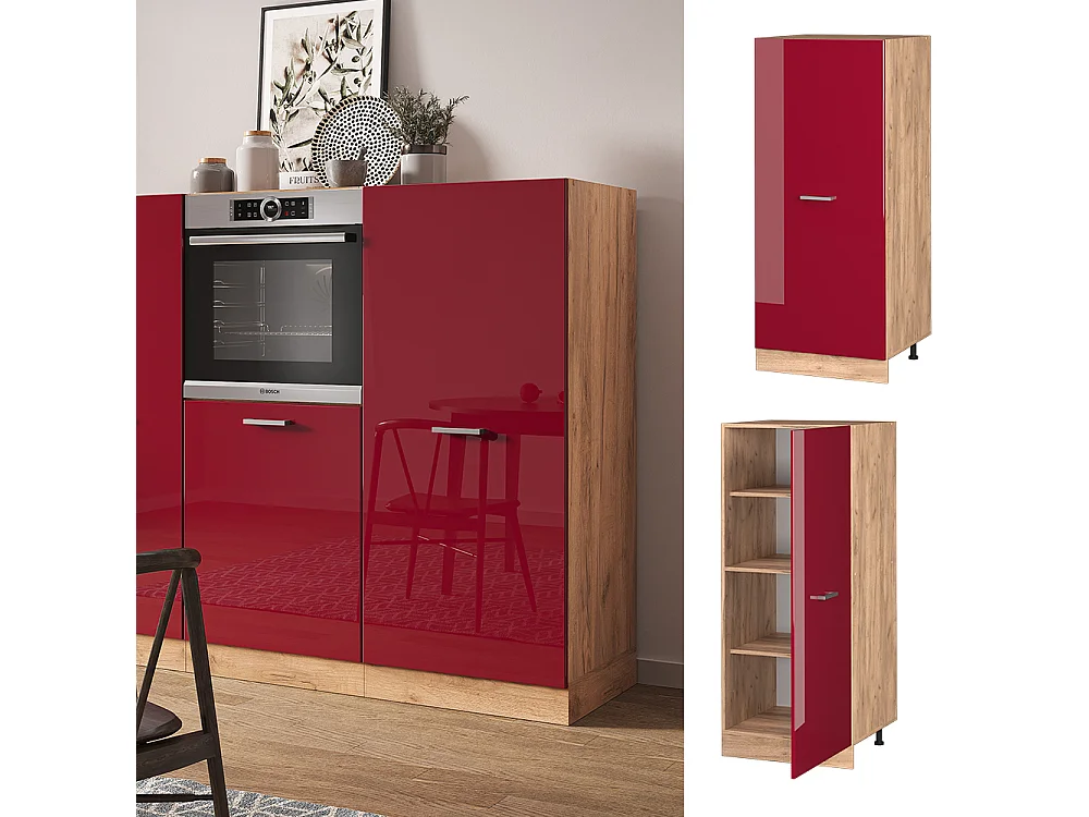 Armoire haute rouge brillant 60x57x143 r-line