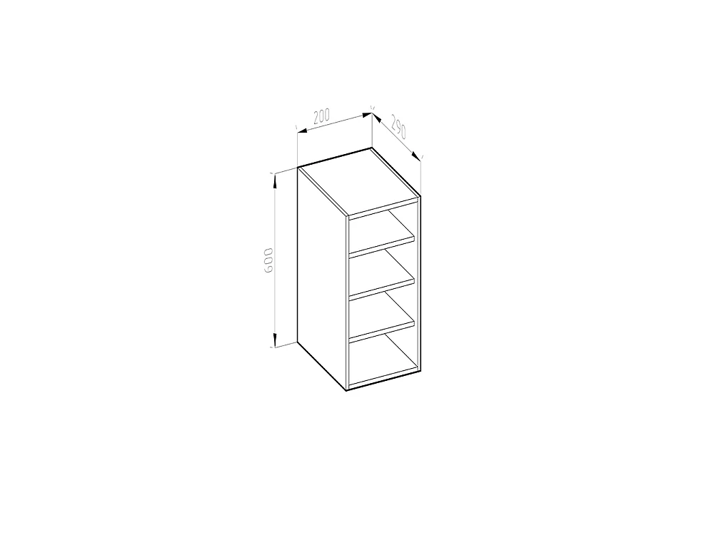 Hangende kast wit 20x29x60 r-line