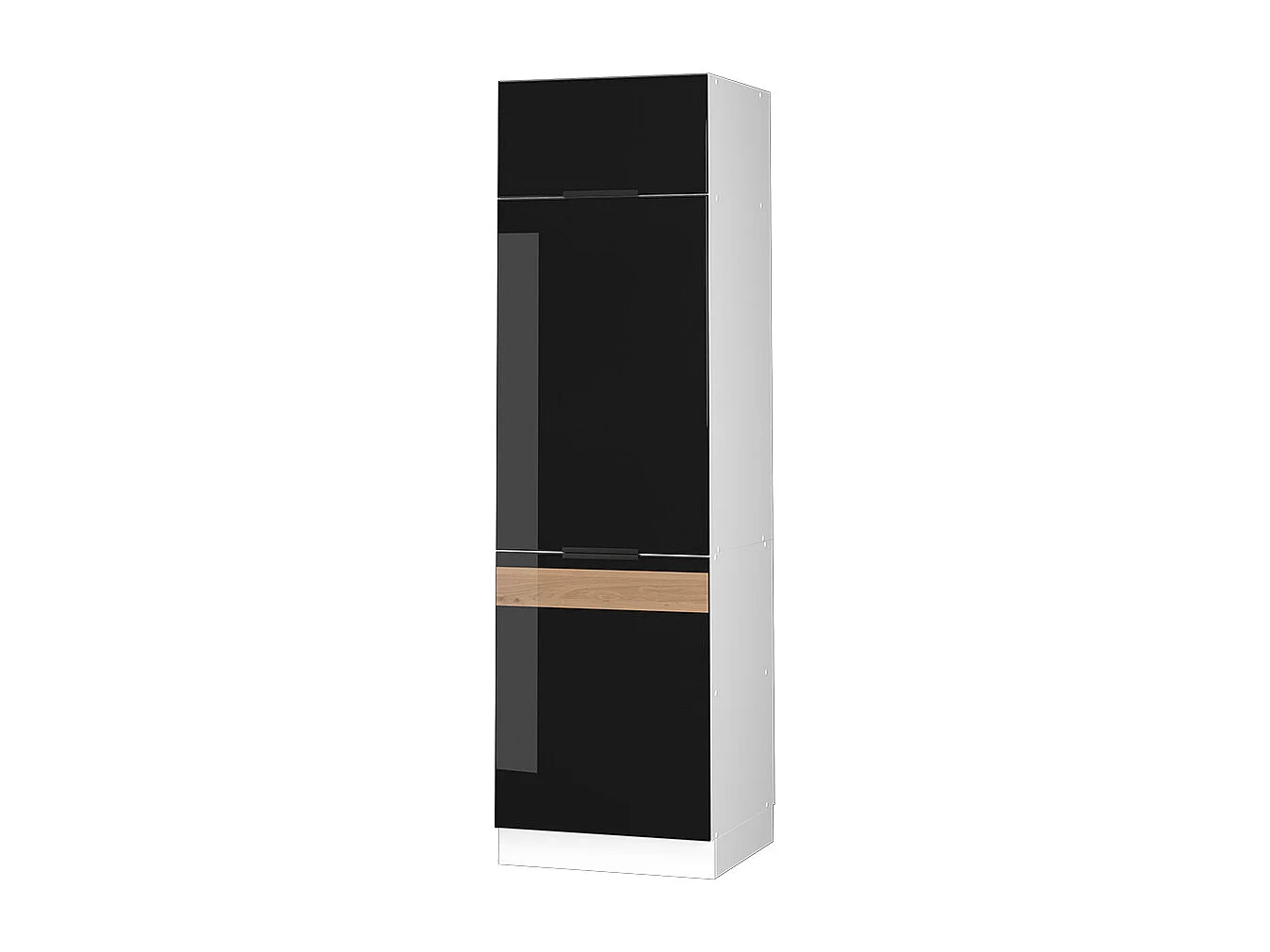 Armoire pour frigo chêne noir brillant 60x58.1x206.8 fame-line