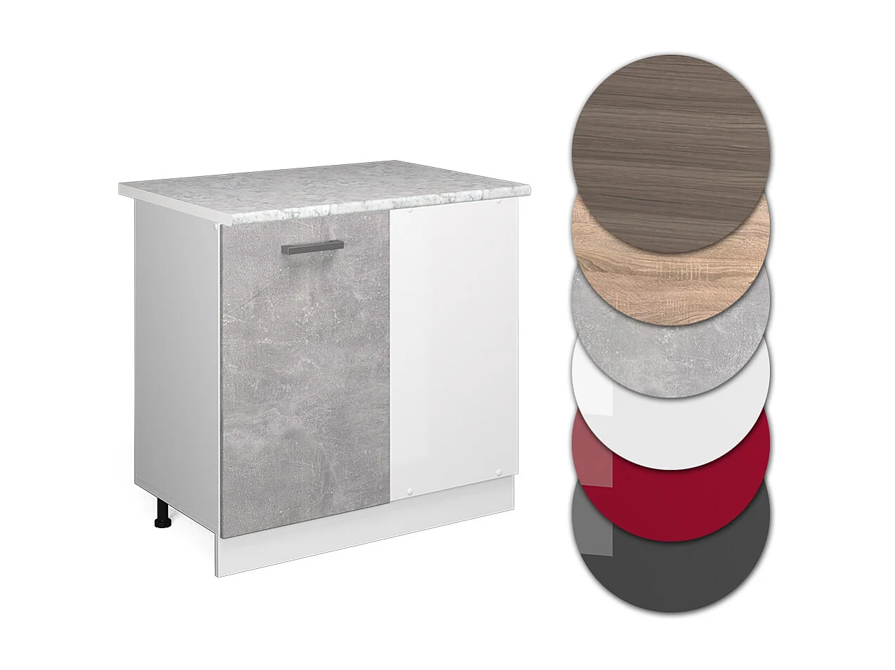 Armario de esquina hormigón 86x60x81.6 r-line