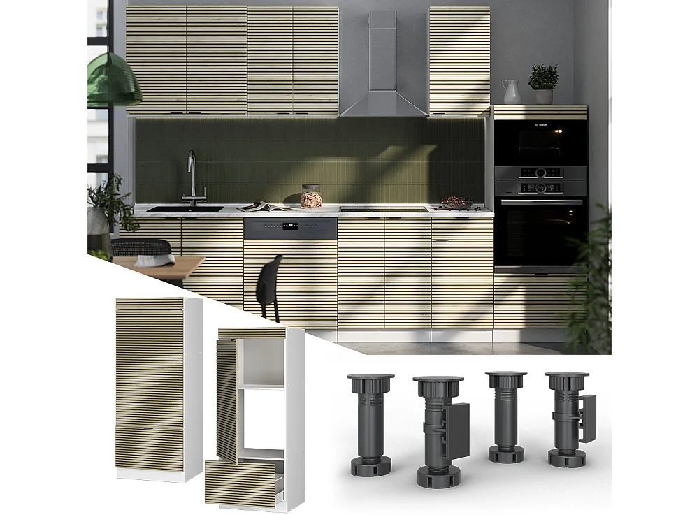 Armoire micro-ondes panneau en chêne 60x58.1x153.6 fame-line