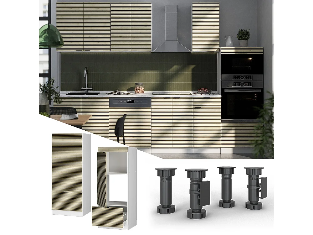 Armoire micro-ondes panneau en chêne 60x58.1x153.6 fame-line