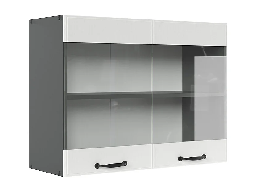 Armario de cocina con vidrio blanco casa de campo 80x31x60 r-line