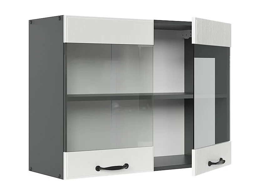 Armario de cocina con vidrio blanco casa de campo 80x31x60 r-line