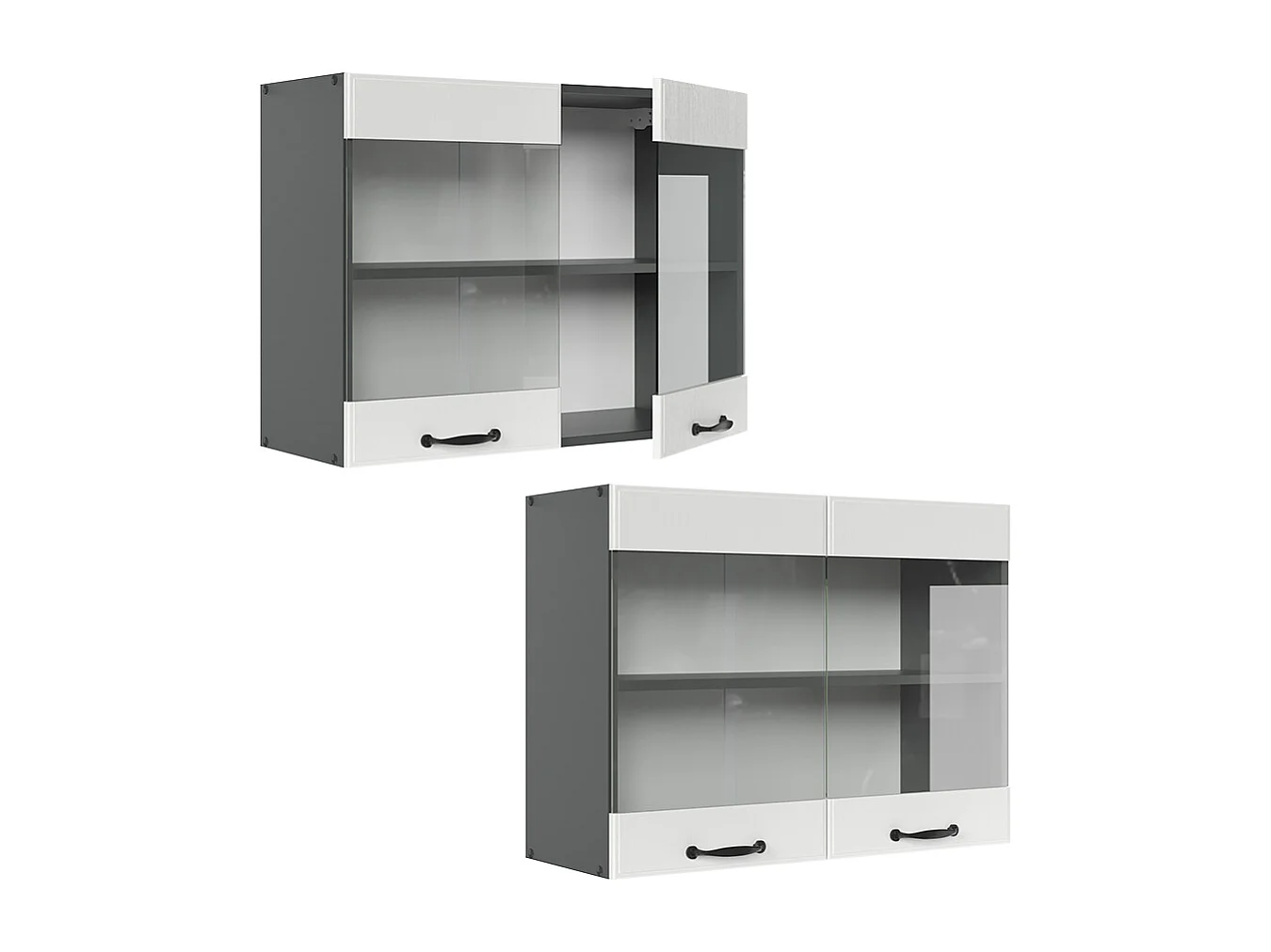 Armario de cocina con vidrio blanco casa de campo 80x31x60 r-line