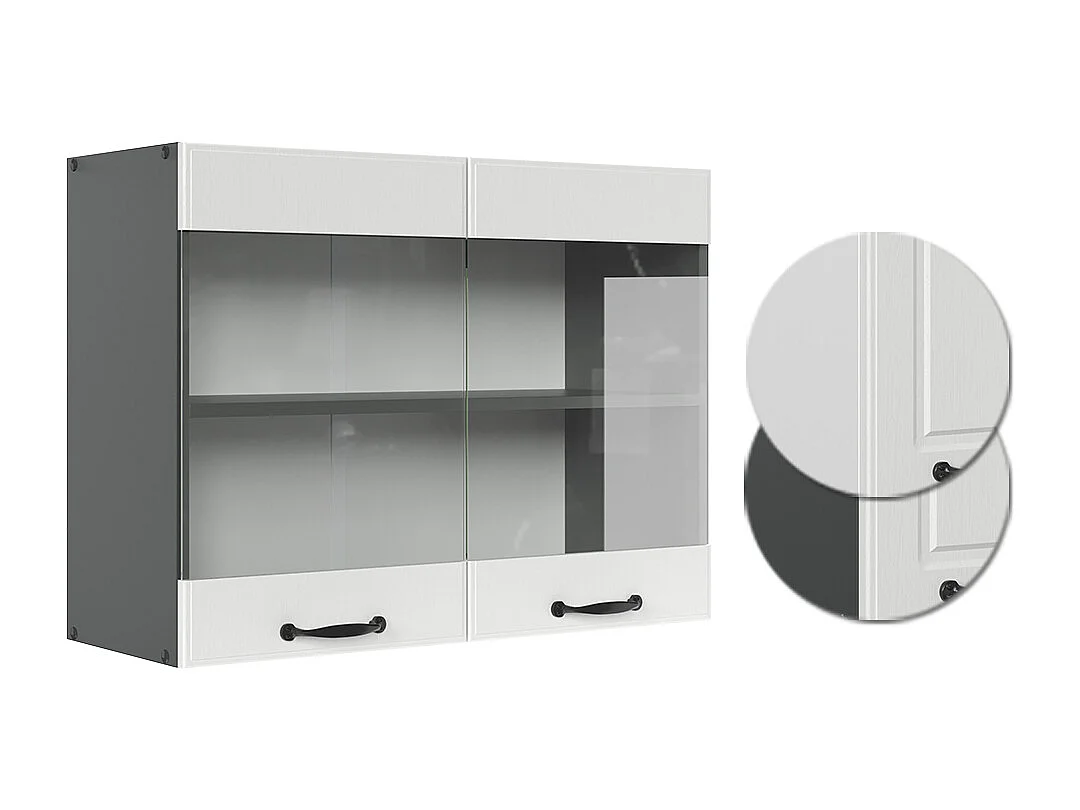 Armoire en verre blanc campagne 80x31x60 r-line