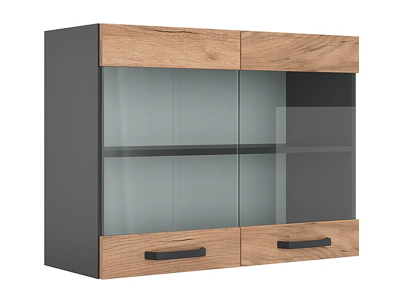 Armoire en verre chêne de force doré 80x31x60 r-line