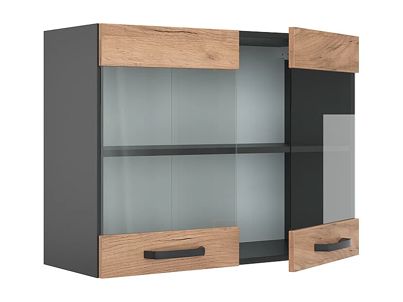 Armoire en verre chêne de force doré 80x31x60 r-line