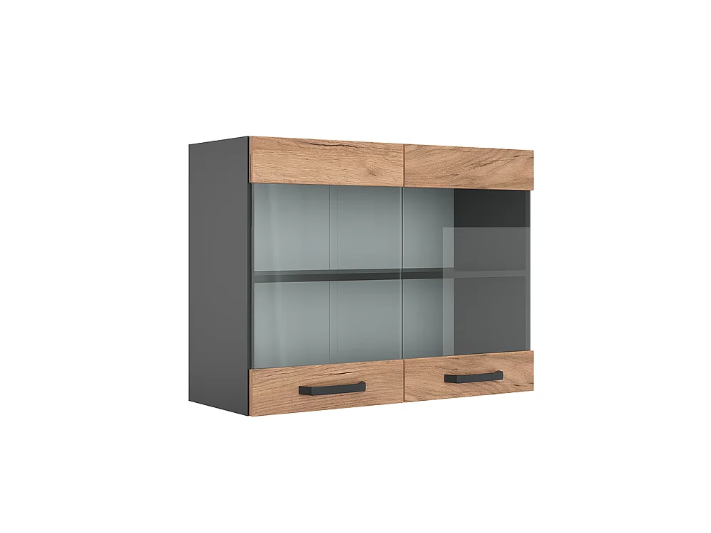 Armoire en verre chêne de force doré 80x31x60 r-line