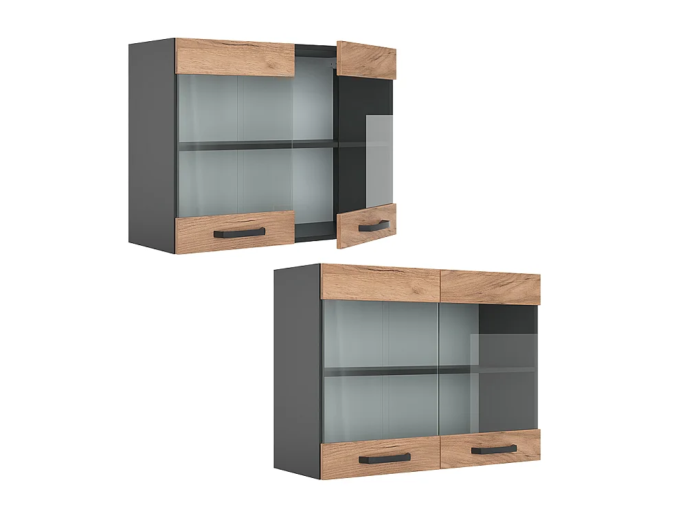Armoire en verre chêne de force doré 80x31x60 r-line