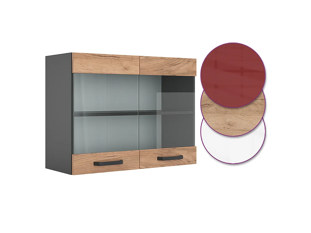Armoire en verre chêne de force doré 80x31x60 r-line
