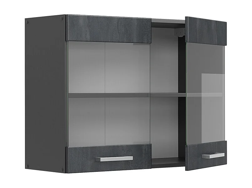 Armoire en verre béton noir 80x31x60 r-line