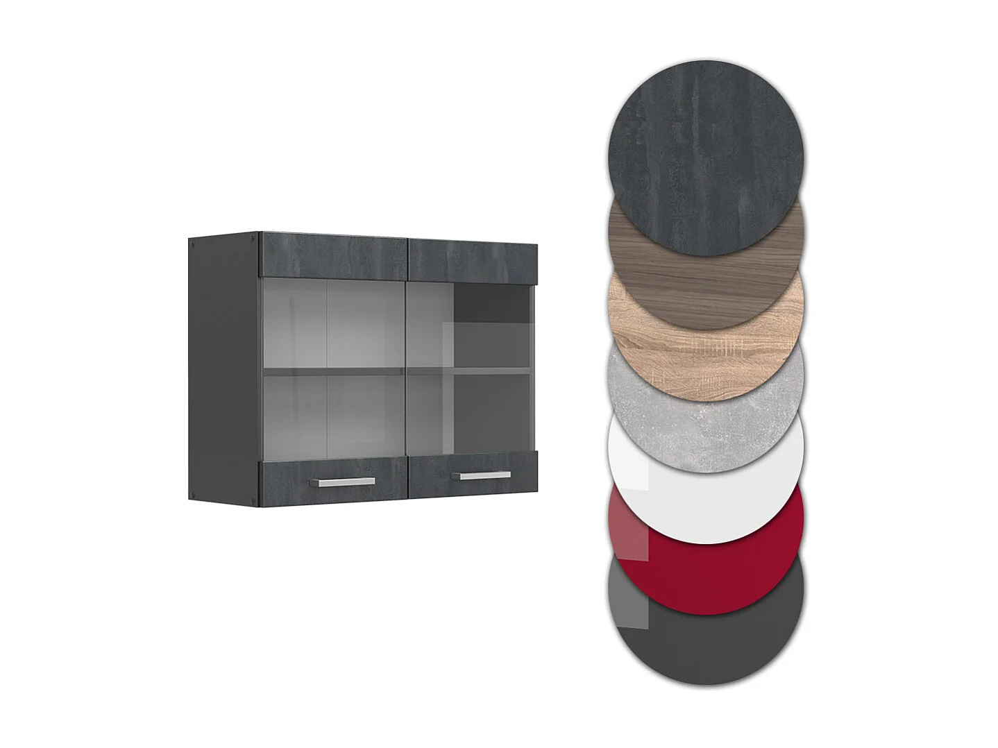 Armoire en verre béton noir 80x31x60 r-line