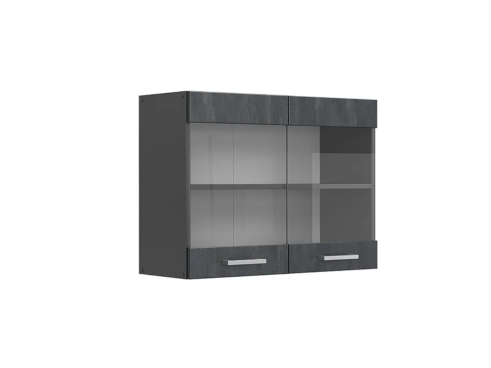 Armoire en verre béton noir 80x31x60 r-line
