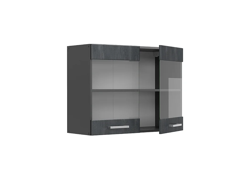 Armoire en verre béton noir 80x31x60 r-line