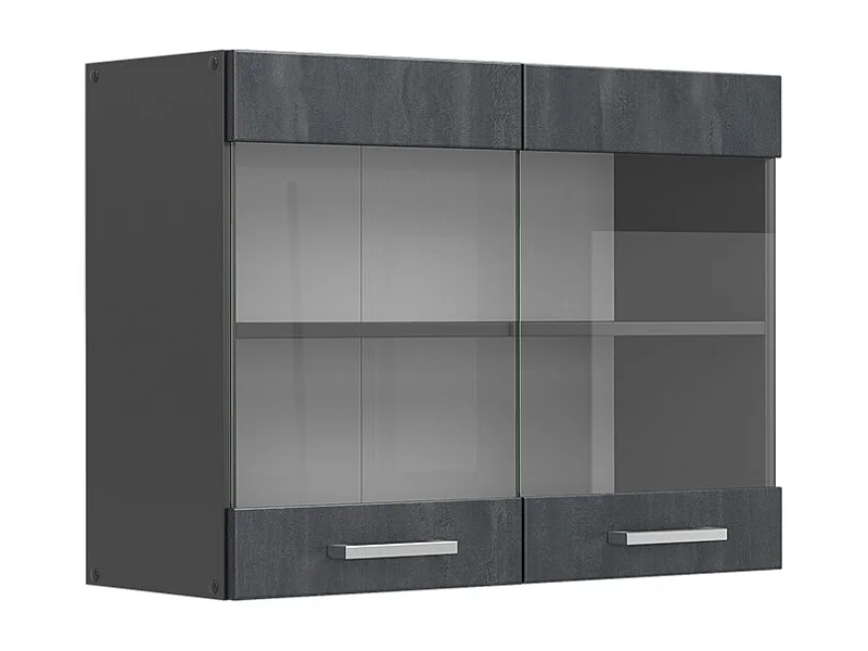 Armoire en verre béton noir 80x31x60 r-line