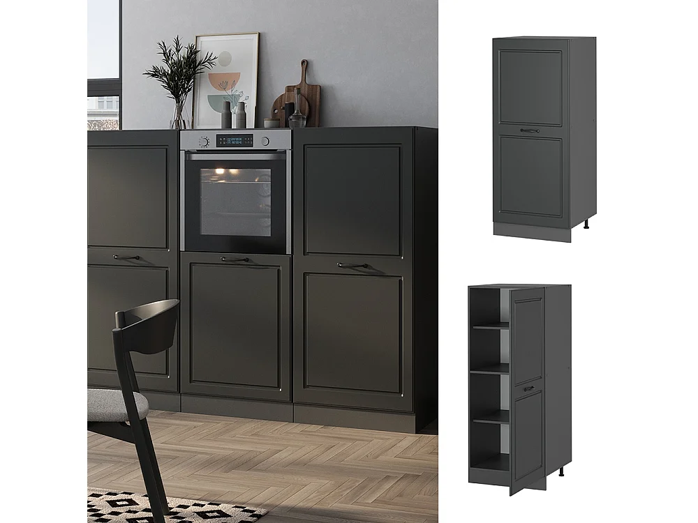 Wysoka szafa antracytowy domek wiejski 60x57x143 r-line