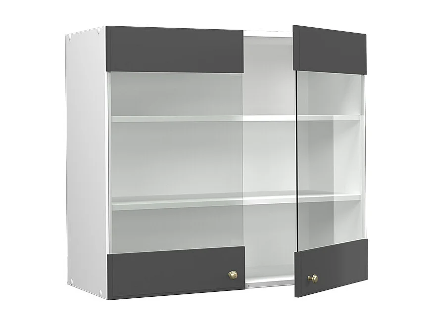 Armario de cocina con vidrio antracita-oro 80x34.1x72 fame-line