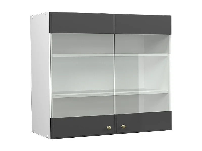 Armoire en verre anthracite-or 80x34.1x72 fame-line