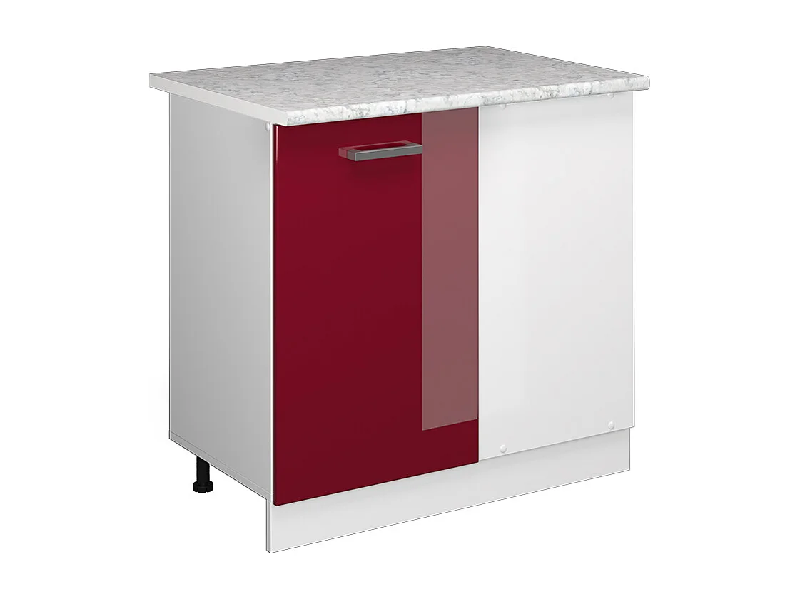 Armario de esquina rojo de alto brillo 86x60x81.6 r-line