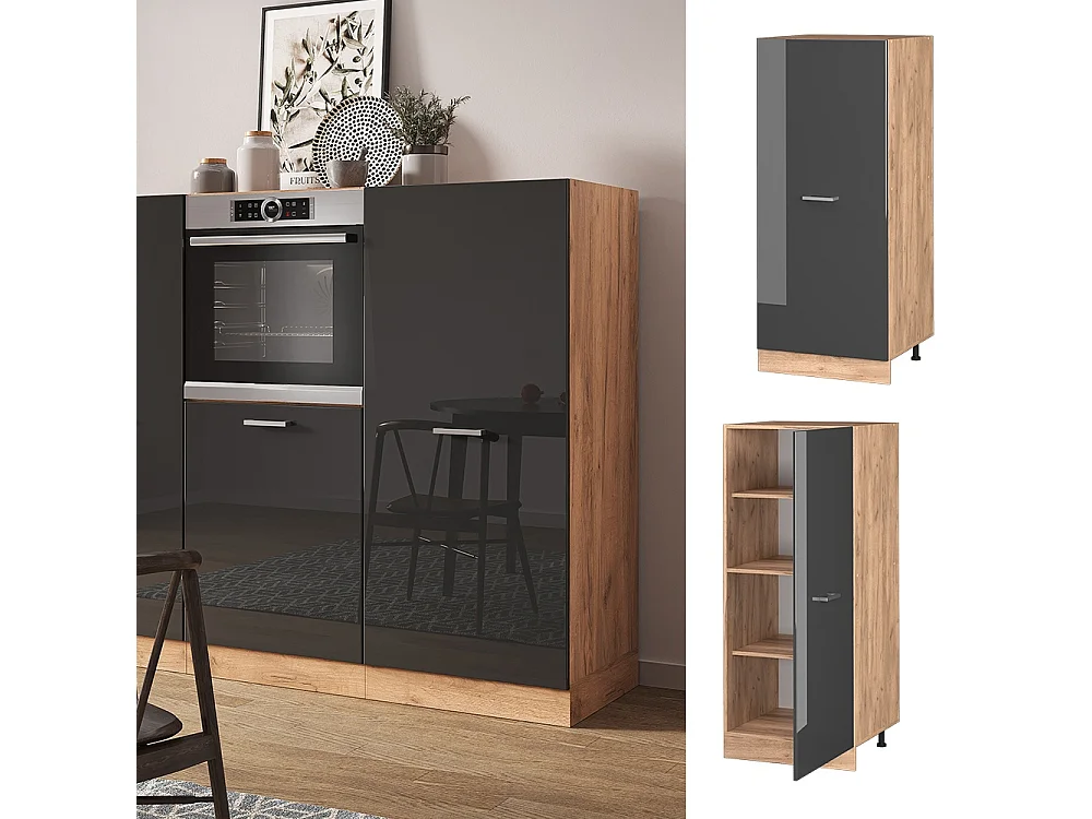 Armoire haute anthracite haute brillance 60x57x143 r-line