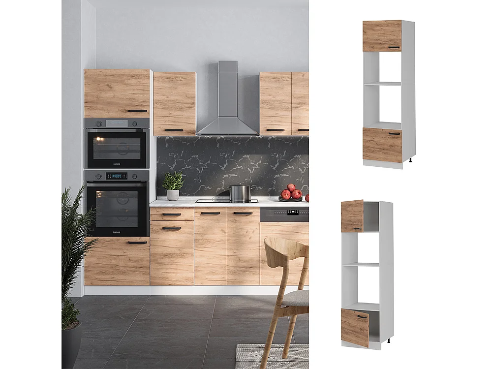 Armoire micro-ondes chêne de force doré 60x57.2x206.8 r-line