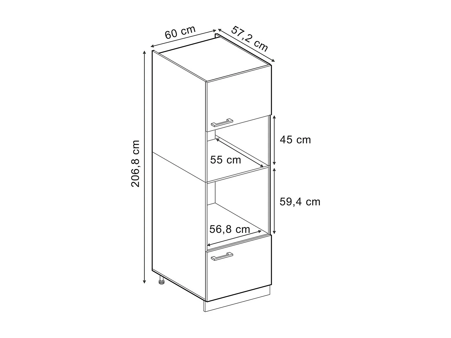 Armoire micro-ondes chêne de force doré 60x57.2x206.8 r-line