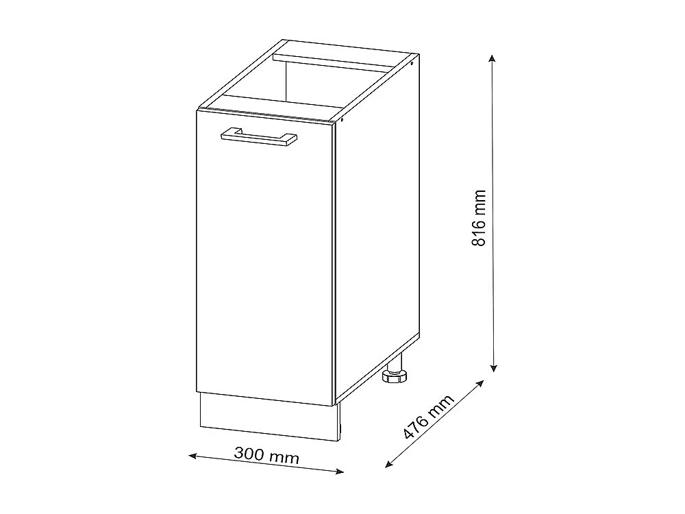 Meuble de cuisine gris noble 30x46x81.6 r-line