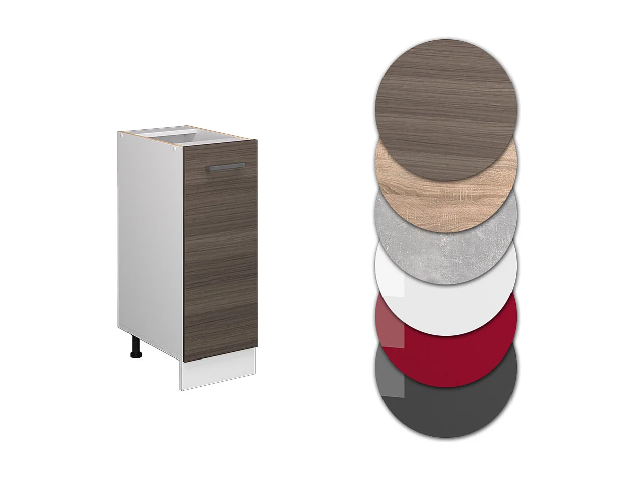 Meuble de cuisine gris noble 30x46x81.6 r-line