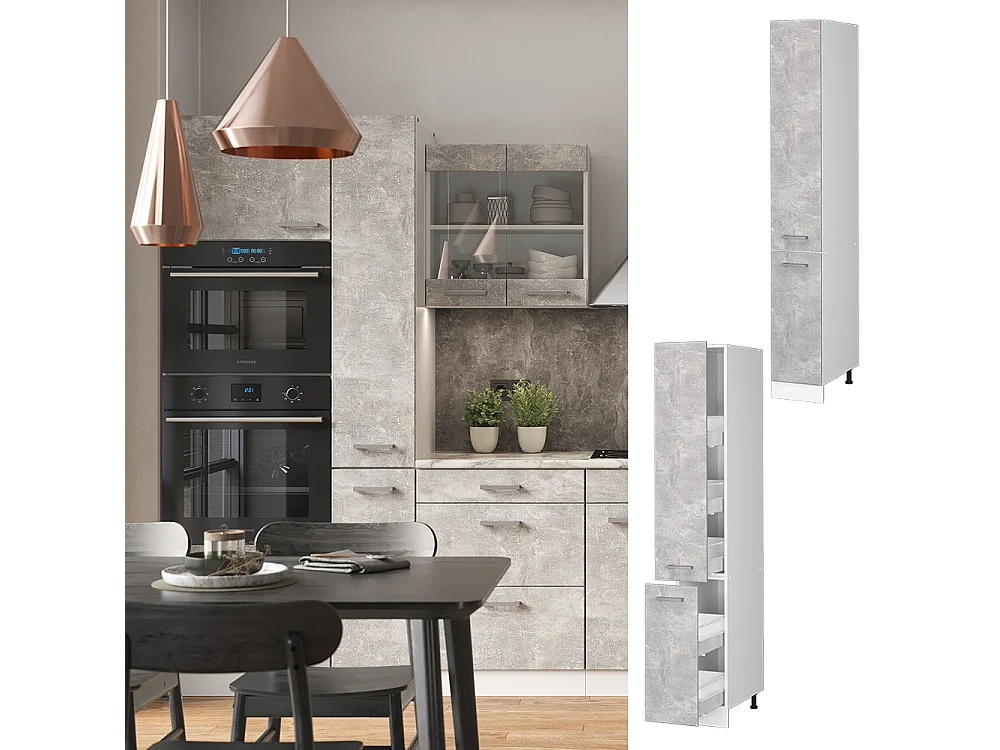 Armadio da farmacia calcestruzzo 30x57.2x206.8 r-line