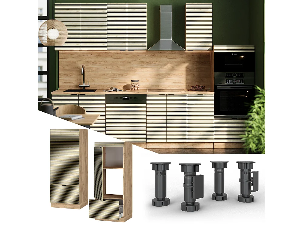 Armoire micro-ondes panneau en chêne 60x58.1x153.6 fame-line