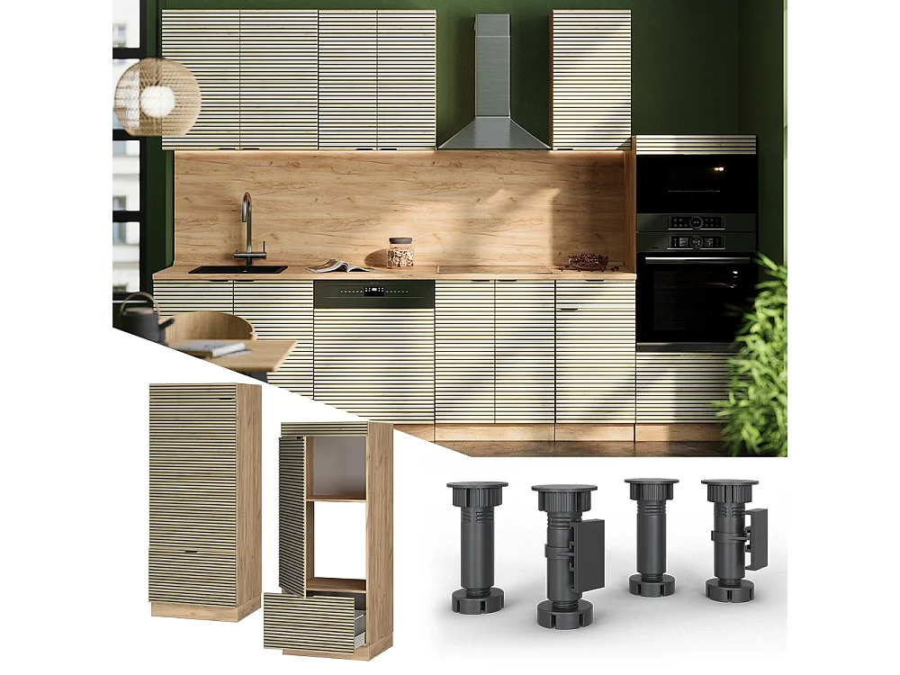 Magnetronkast eiken paneel 60x58.1x153.6 fame-line