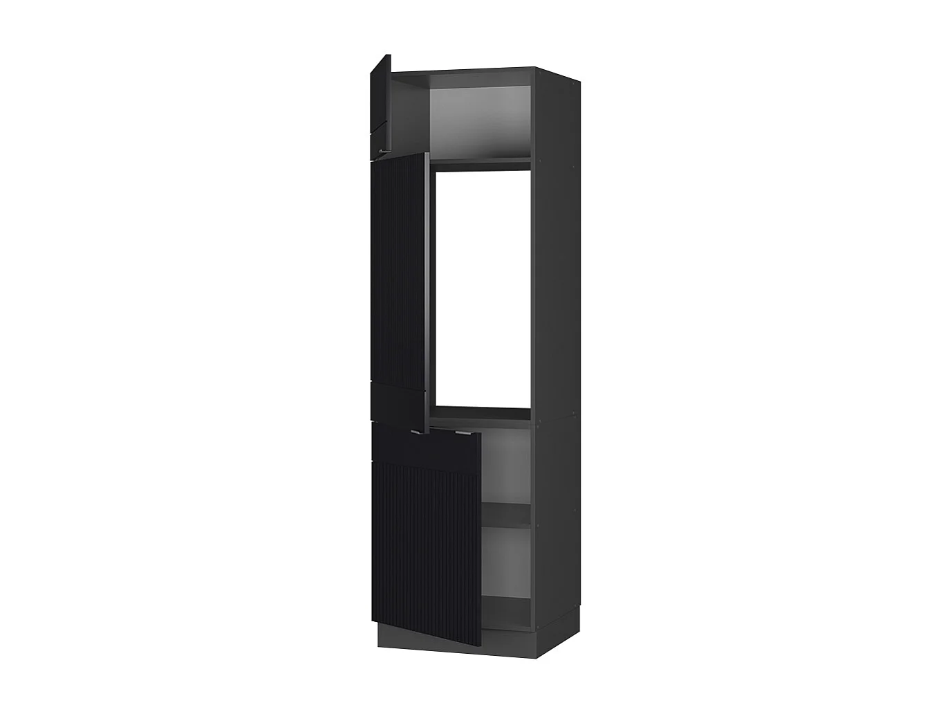 Armoire pour frigo noir rayé 60x58.1x206.8 fame-line
