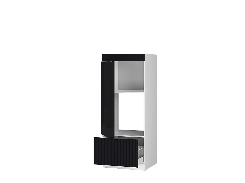Armoire haute noir rayé/blanc 60x58.1x153.6 fame-line